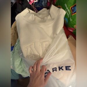 NWT PARKE Monochrome Varsity Mockneck Oat | Size S/M | NEW